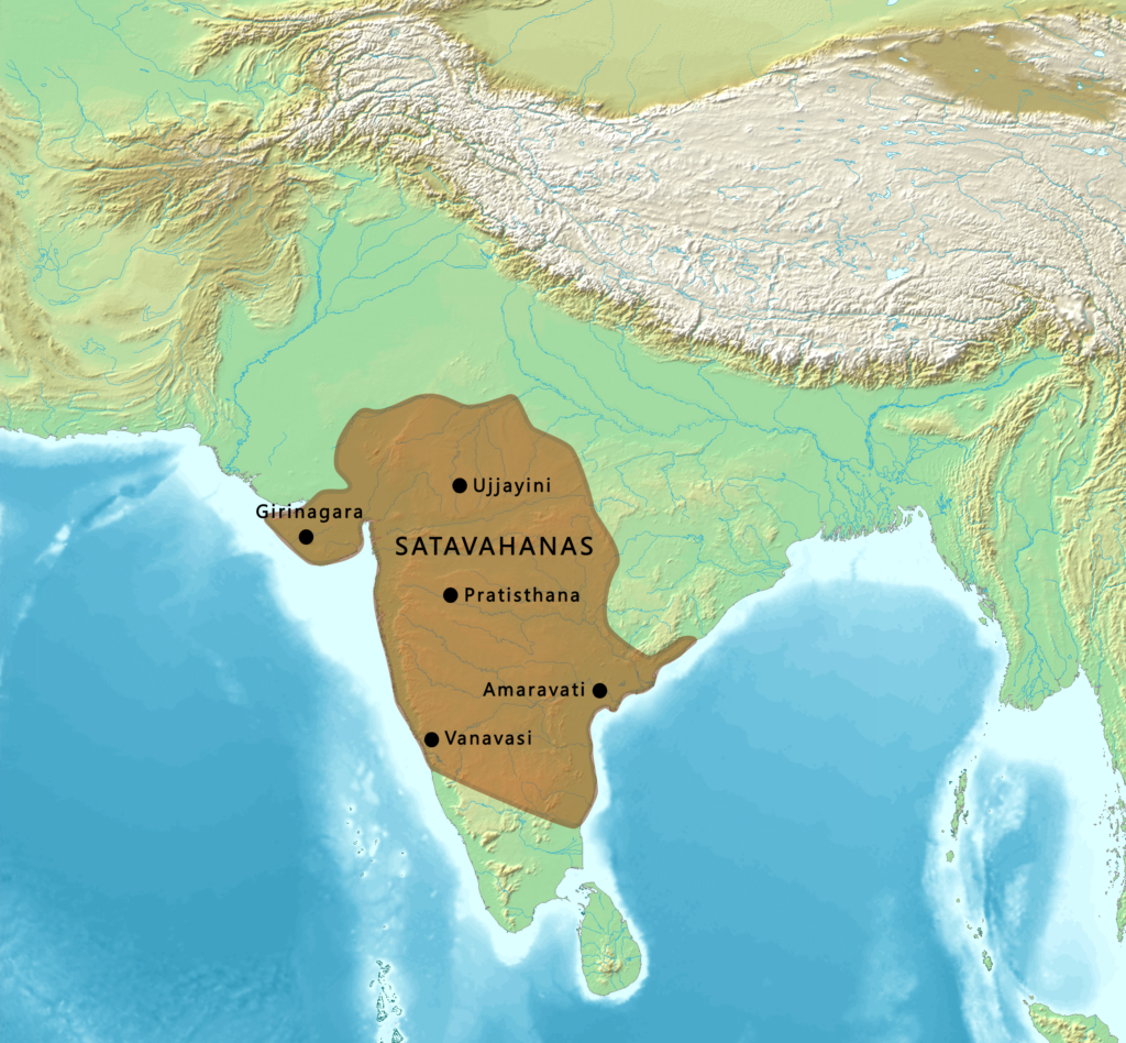 Territorial extent of the great Satavahanas under Gautamiputra Satakarni